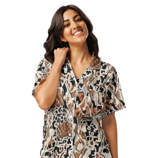 Sepia Baroque on a Women's Short Sleeve Pajama Top