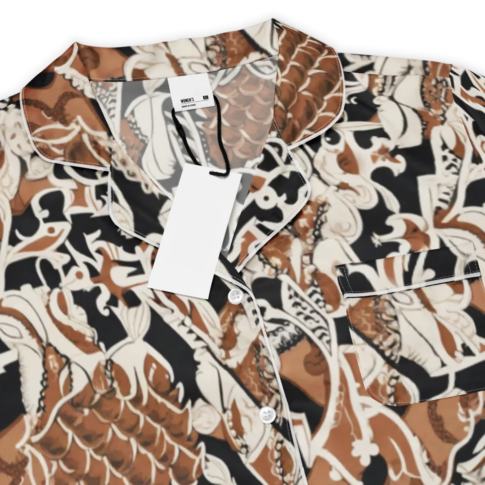 Sepia Baroque on Women's Short Sleeve Pajama Top — Product details
