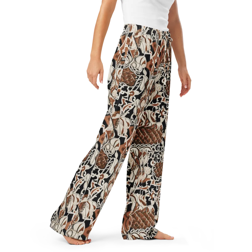 Sepia Baroque on Women's Pajama Pants — Right Front