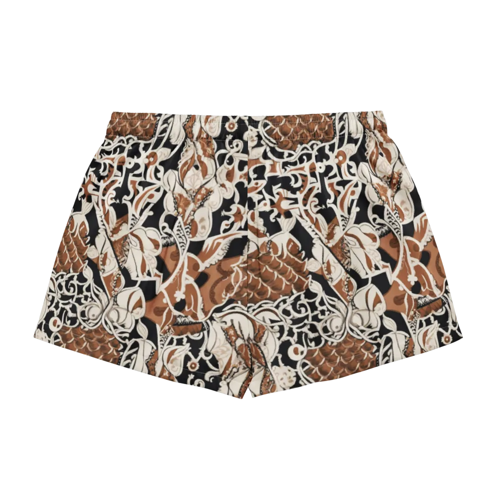 Sepia Baroque on Women's Pajama Shorts — Back