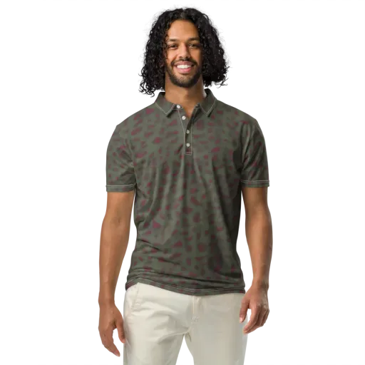 Olive Garnet on a Men's Slim Fit Polo Shirt