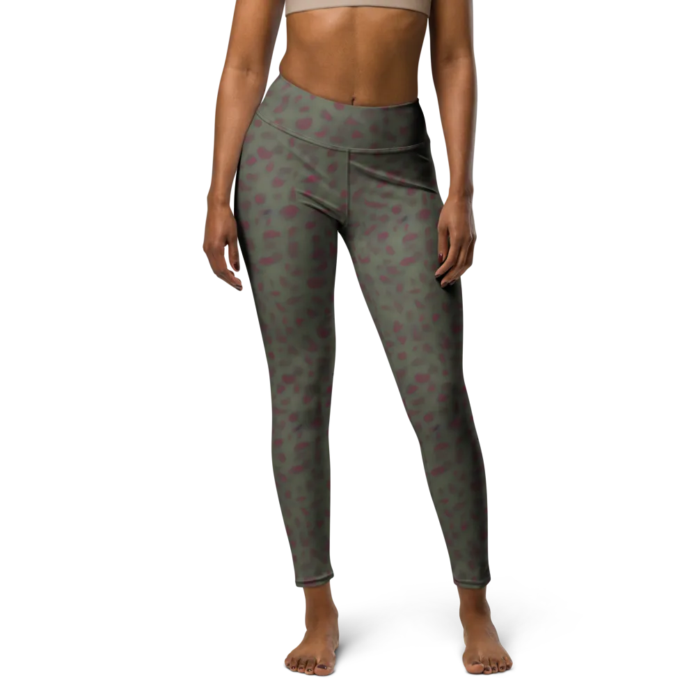 Olive Garnet on Yoga Leggings — Front