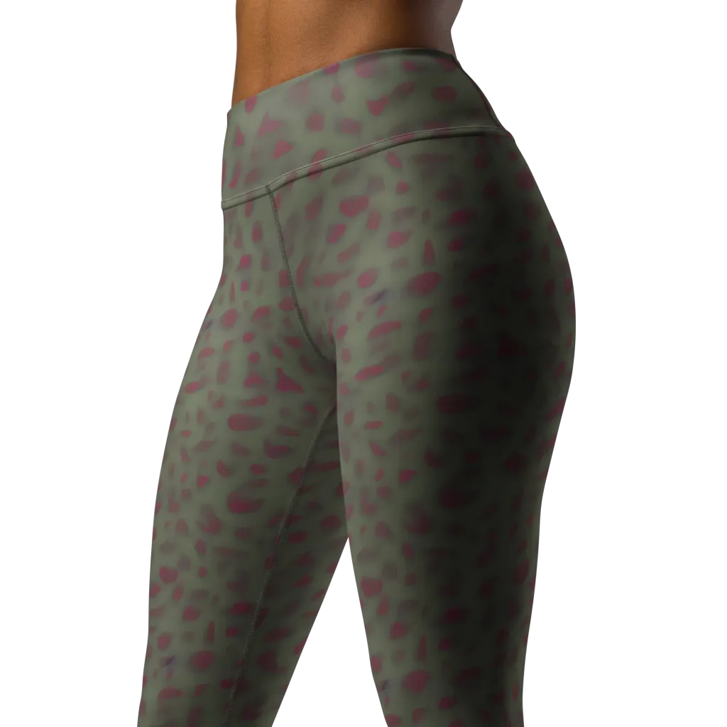 Olive Garnet on Yoga Leggings — Left Front