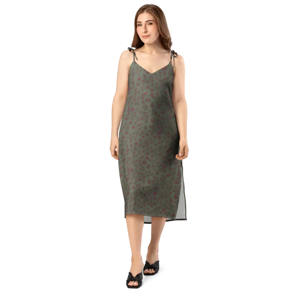 Olive Garnet on Slip Dress — Front