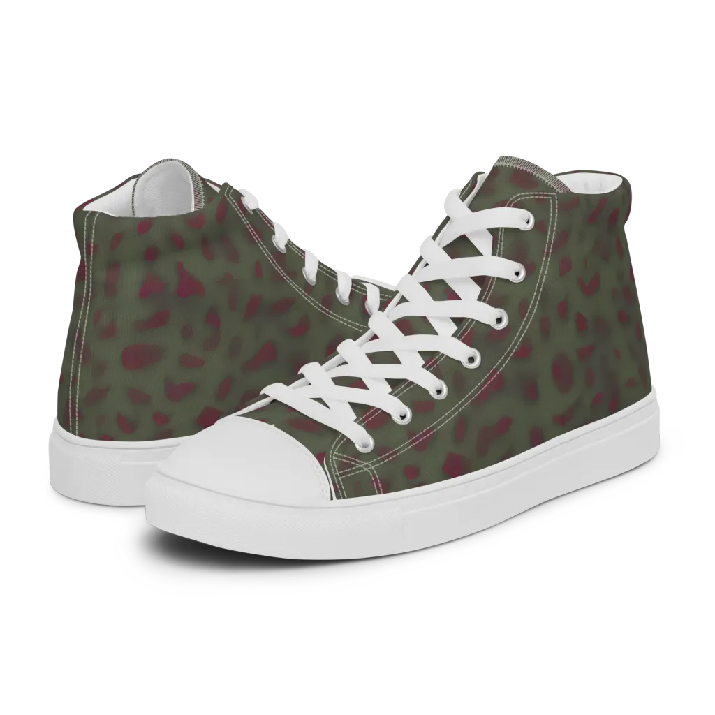 Olive Garnet on Women's High Top Canvas Shoes — Left