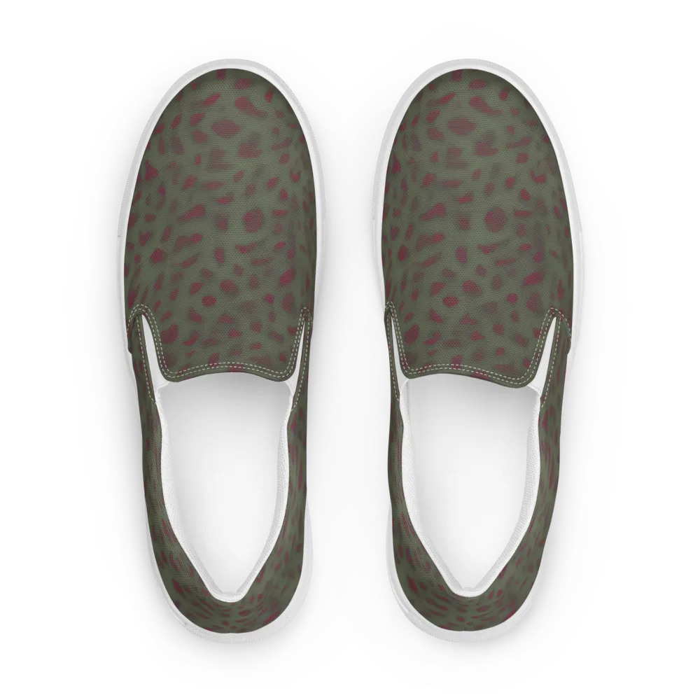 Olive Garnet on Men's Slip-On Canvas Shoes — Front