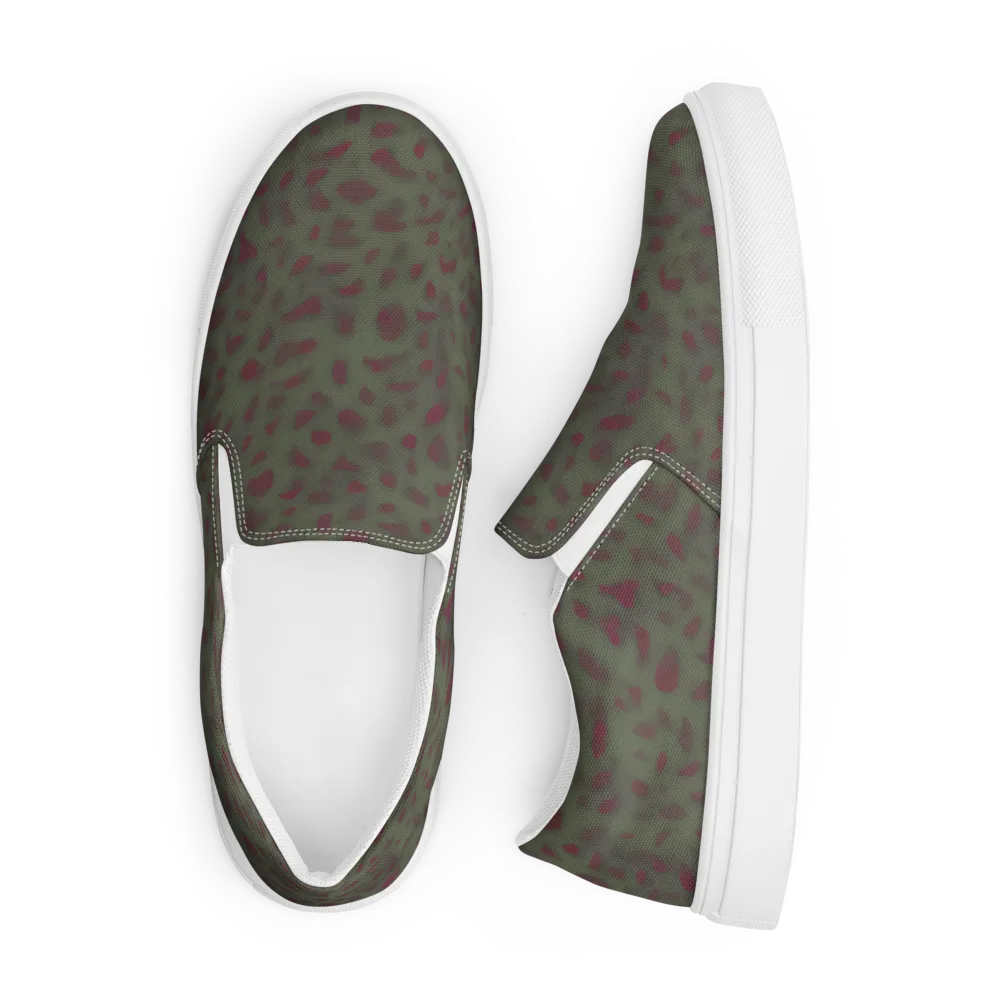 Olive Garnet on Men's Slip-On Canvas Shoes — Front