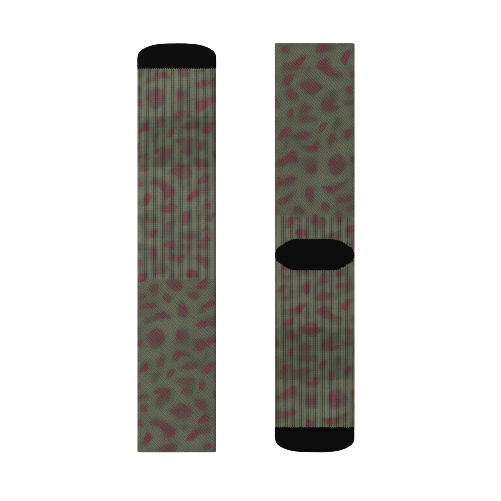Olive Garnet on Socks — Left Sock