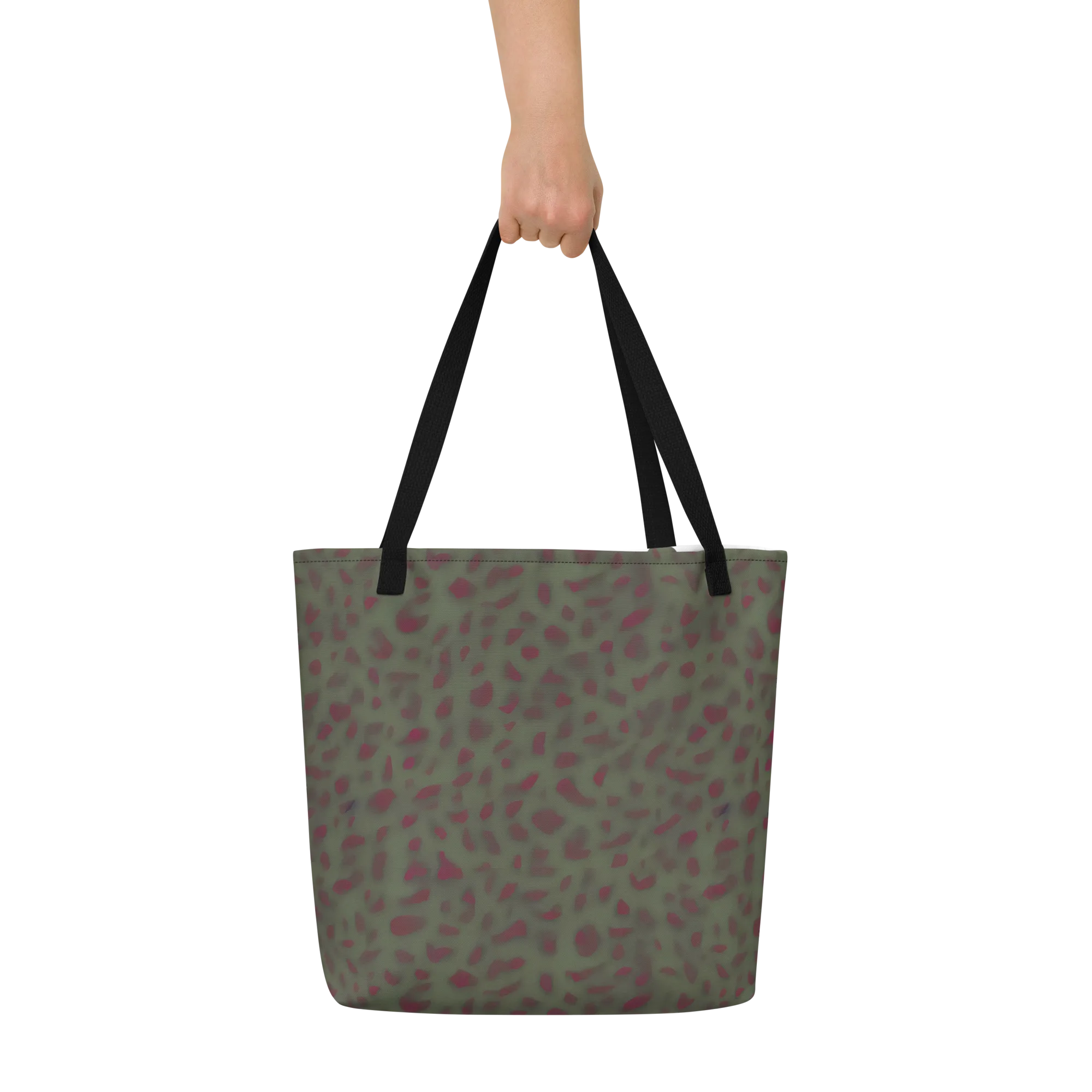 Olive Garnet on Large Tote Bag W/ Pocket — Front