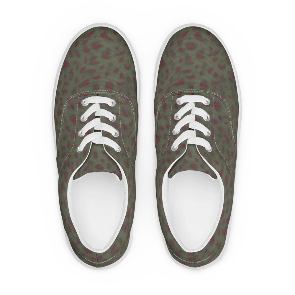 Olive Garnet on Men's Lace-Up Canvas Shoes — Front