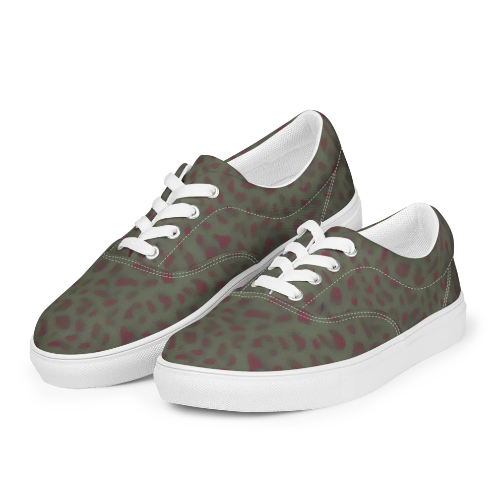 Olive Garnet on Men's Lace-Up Canvas Shoes — Left Front