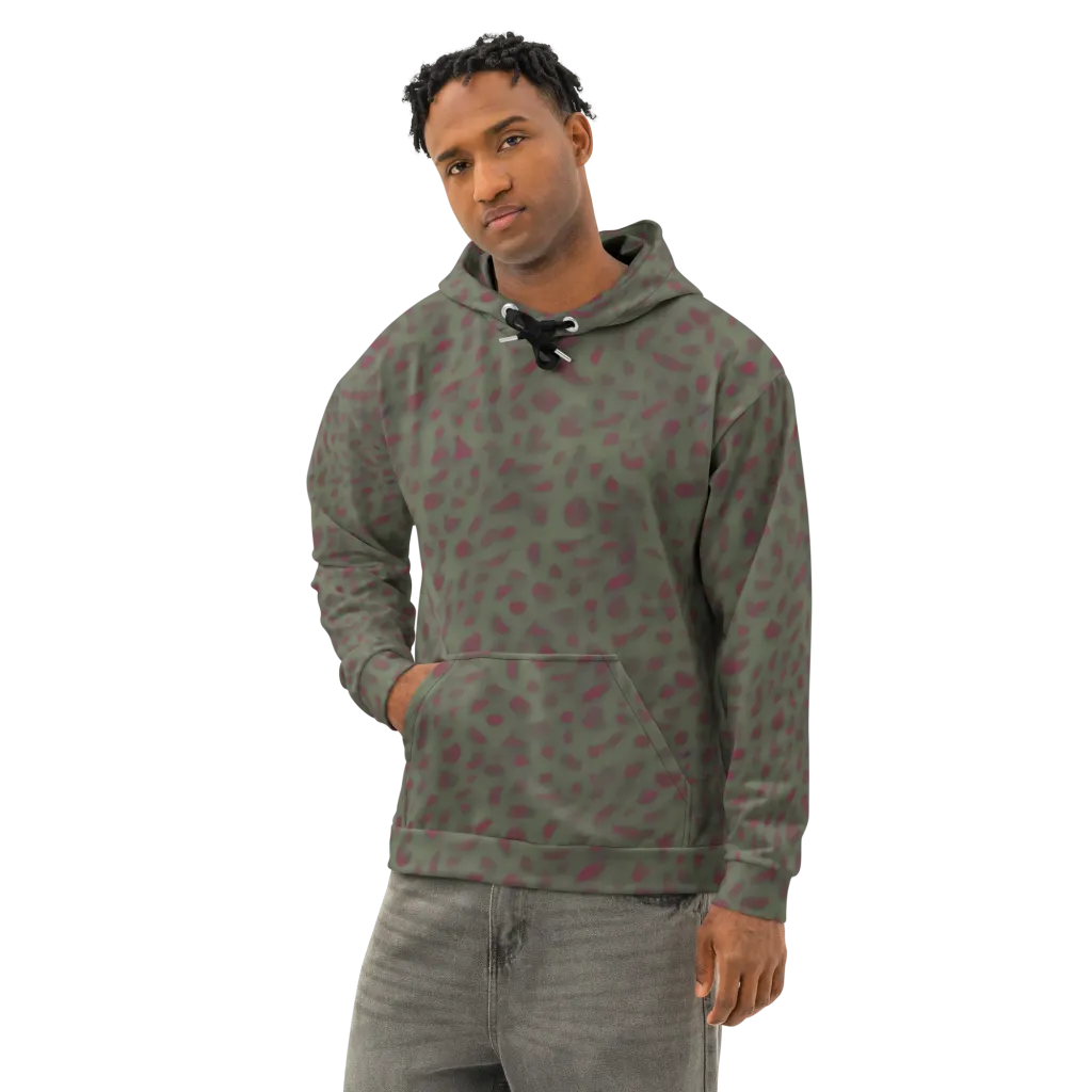 Olive Garnet on Cotton Hoodie — Left Front