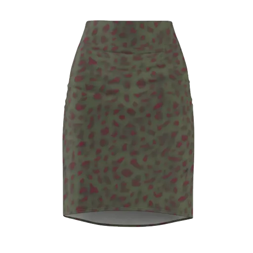 Olive Garnet on a Pencil Skirt