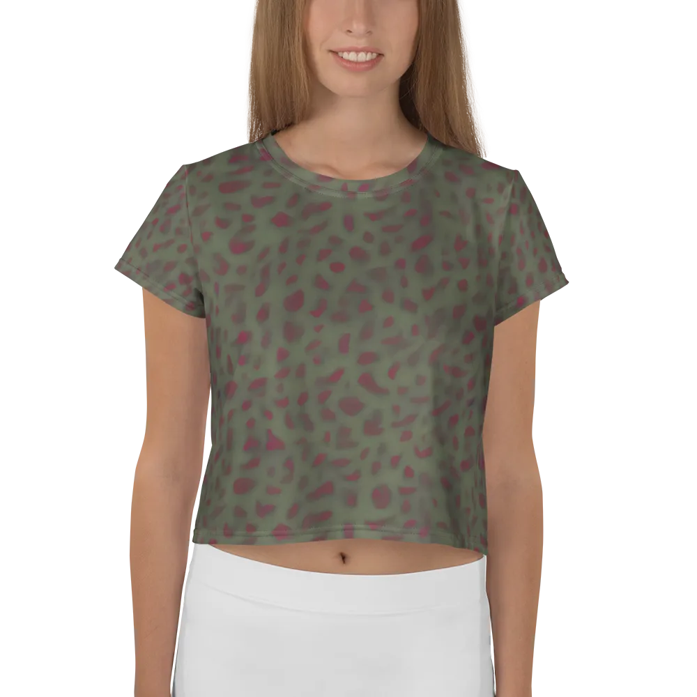 Olive Garnet on Crop Tee — Front