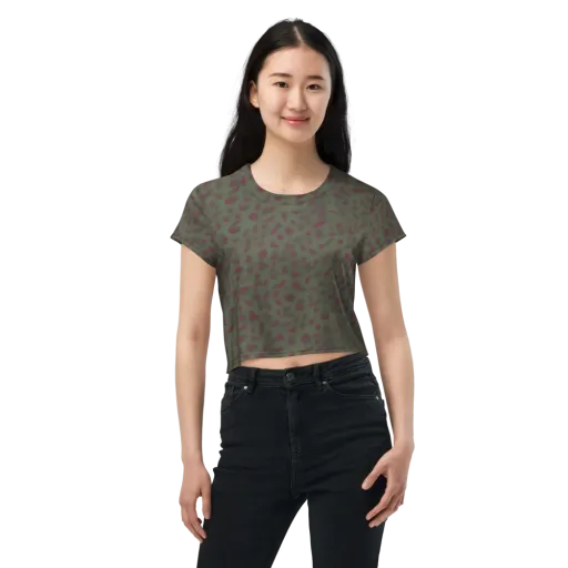 Olive Garnet on a Crop Tee