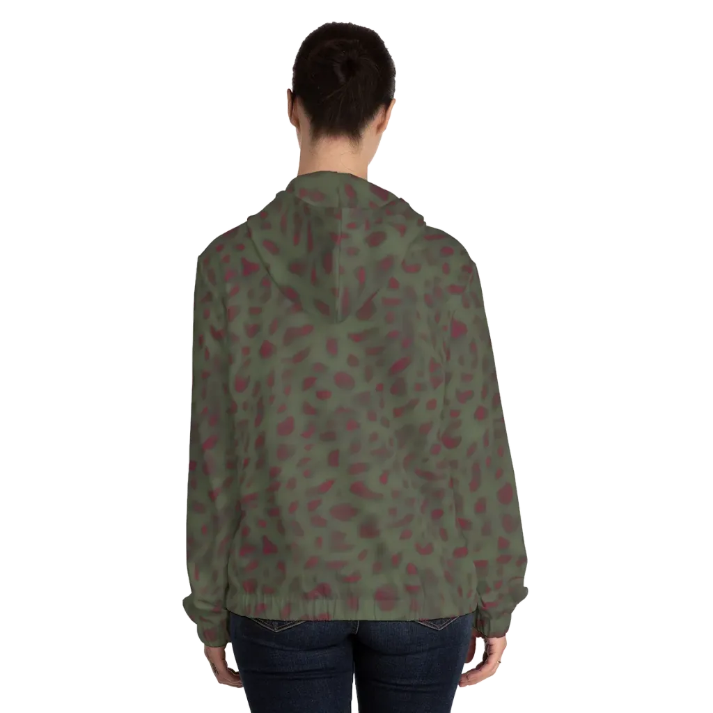 Olive Garnet on Women's Full-Zip Hoodie — Back On Person