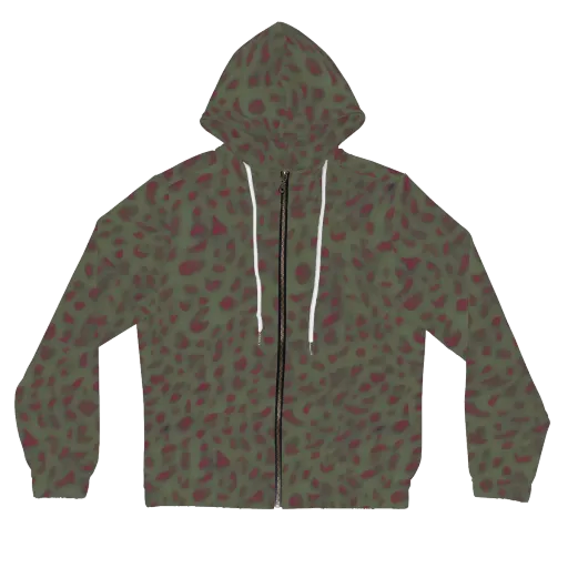 Olive Garnet on a Women's Full-Zip Hoodie