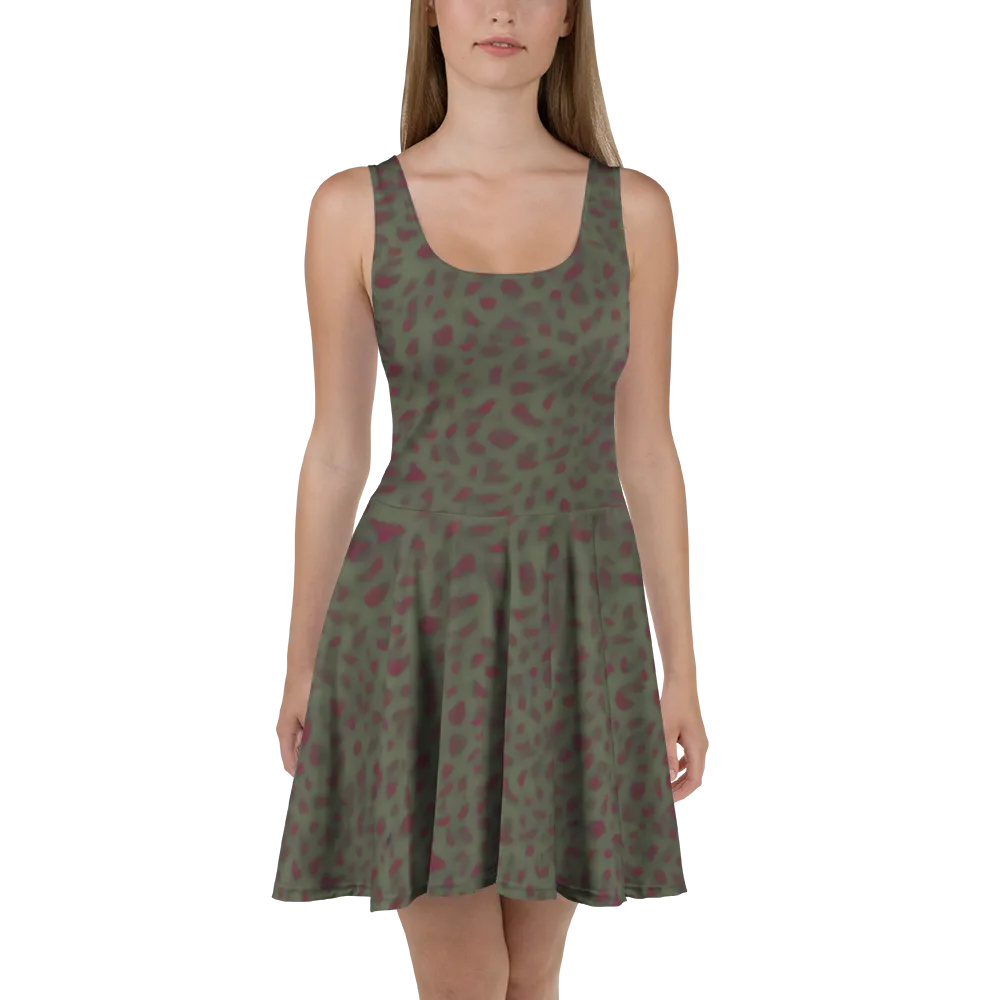 Olive Garnet on Skater Dress — Front