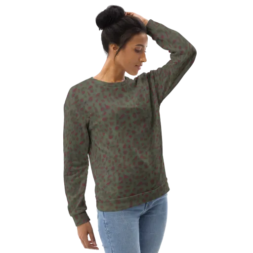 Olive Garnet on a Sweatshirt