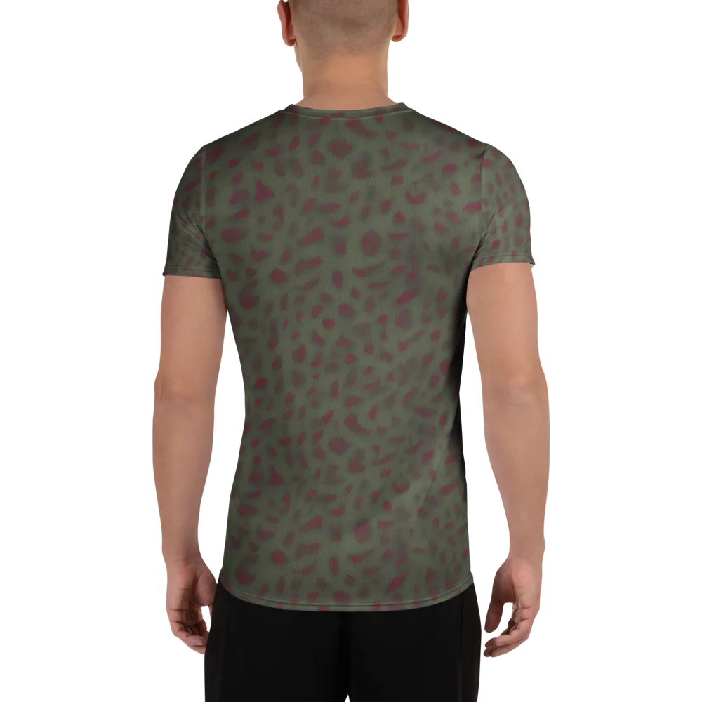 Olive Garnet on Men's Athletic T-Shirt — Back