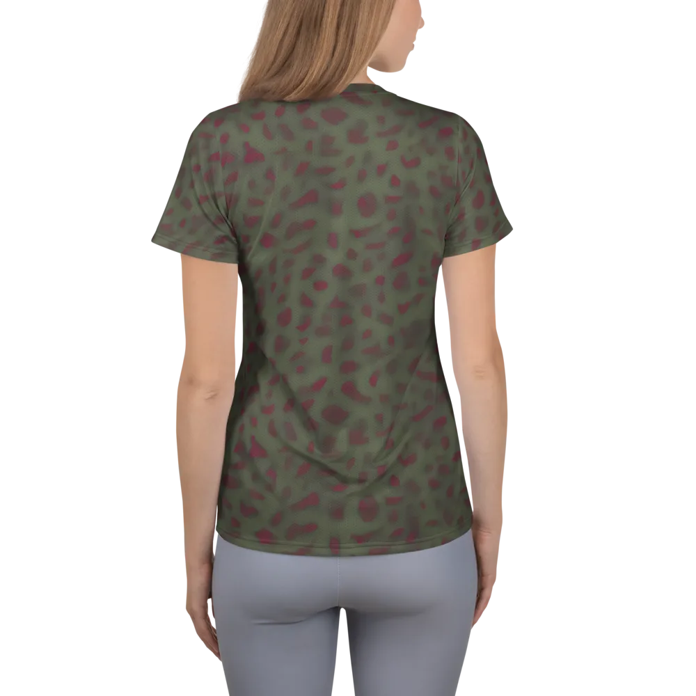 Olive Garnet on Women's Athletic T-Shirt — Back