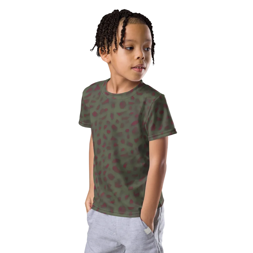 Olive Garnet on Kids Crew Neck T-Shirt — Left Front