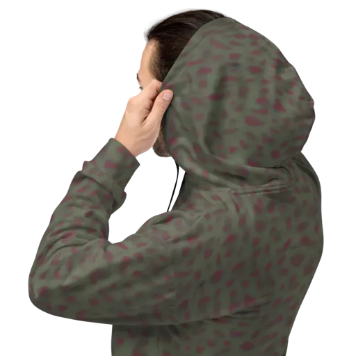 Olive Garnet on a Hoodie