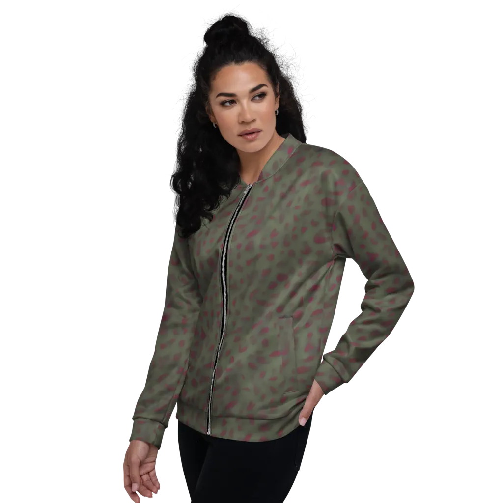 Olive Garnet on Bomber Jacket — Left