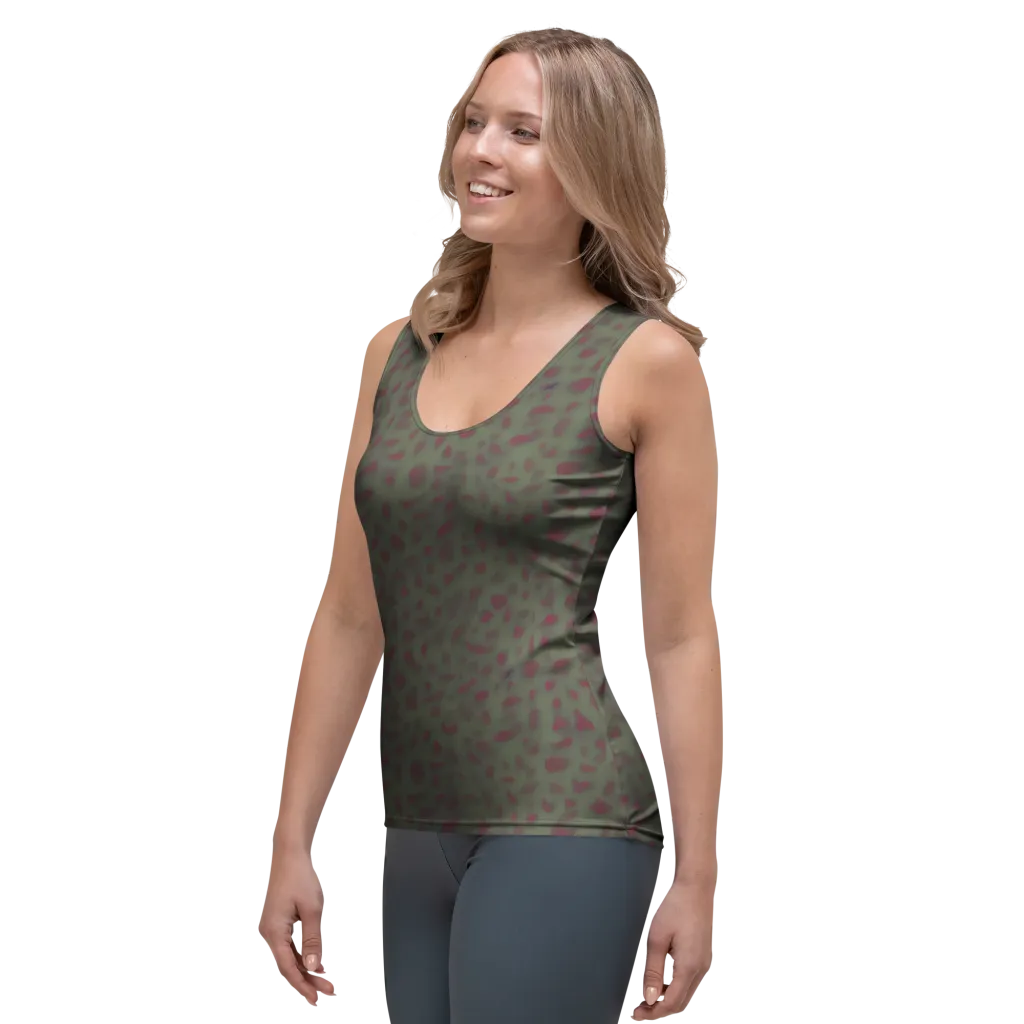 Olive Garnet on Women's Tank Top — Left Front