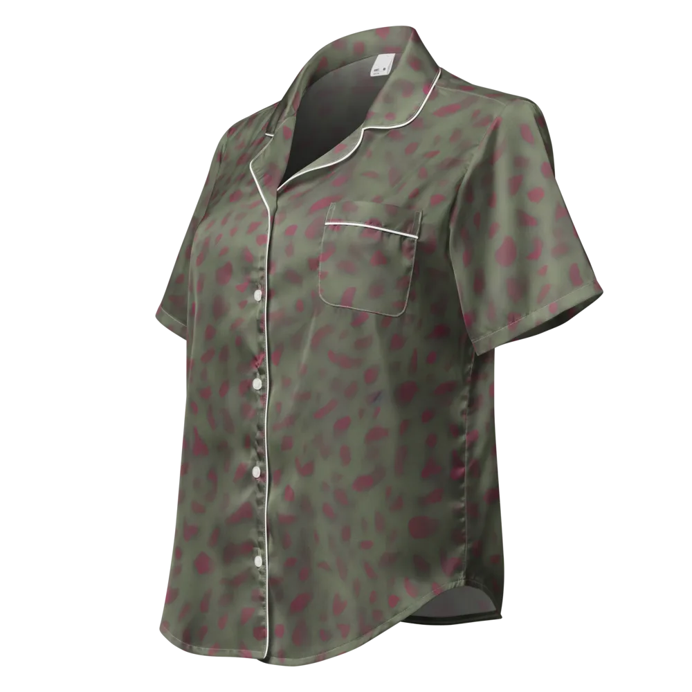 Olive Garnet on Women's Short Sleeve Pajama Top — Left Front
