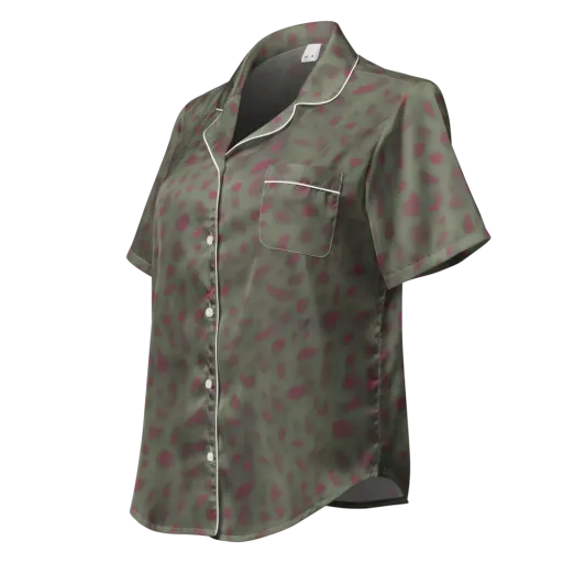 Olive Garnet on a Women's Short Sleeve Pajama Top