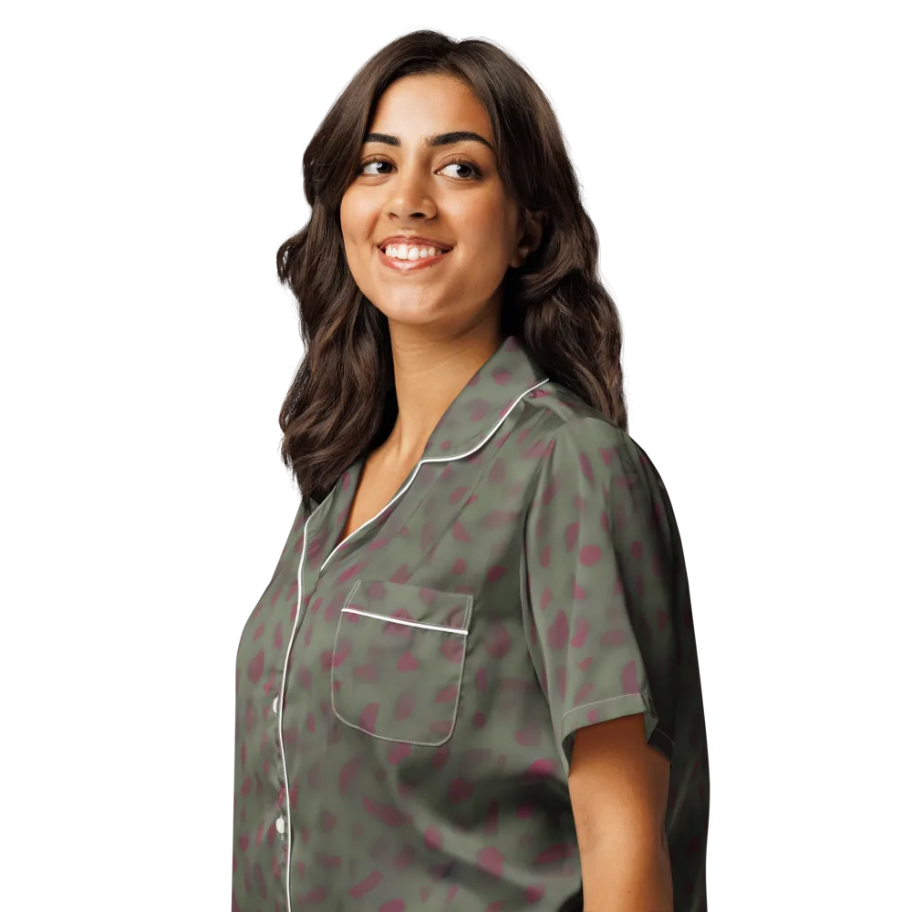 Olive Garnet on Women's Short Sleeve Pajama Top — Left Front
