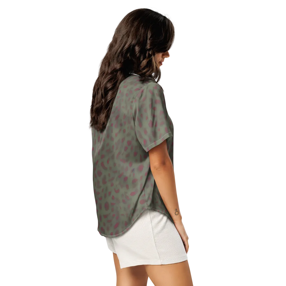 Olive Garnet on Women's Short Sleeve Pajama Top — Right Back