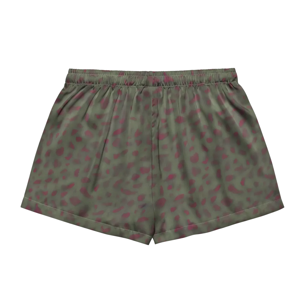 Olive Garnet on Women's Pajama Shorts — Back