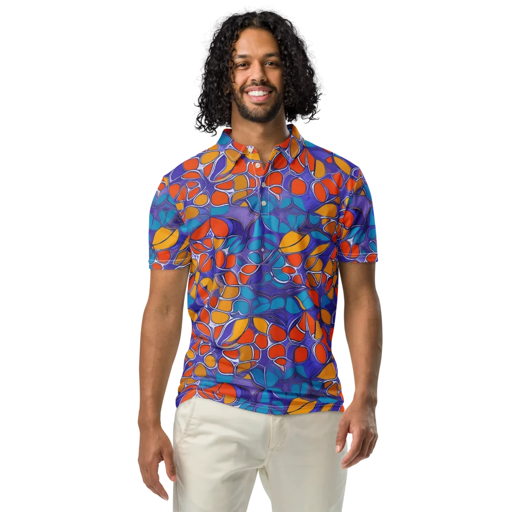 Neon Membrane on Men's Slim Fit Polo Shirt — Front