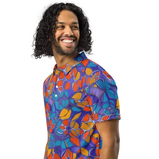 Neon Membrane on a Men's Slim Fit Polo Shirt