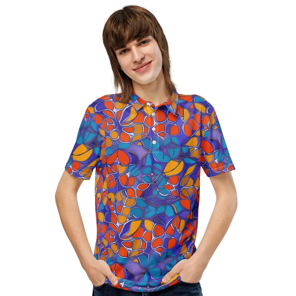 Neon Membrane on Men's Slim Fit Polo Shirt — Front