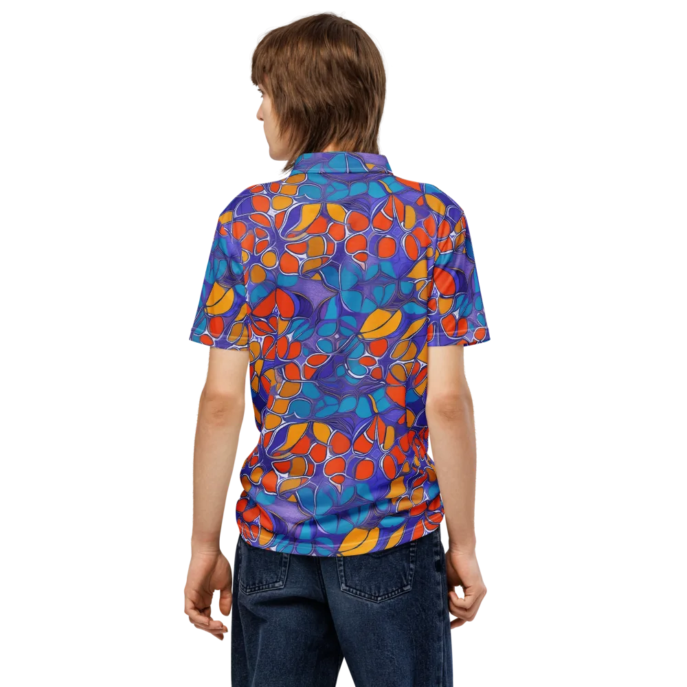 Neon Membrane on Men's Slim Fit Polo Shirt — Back