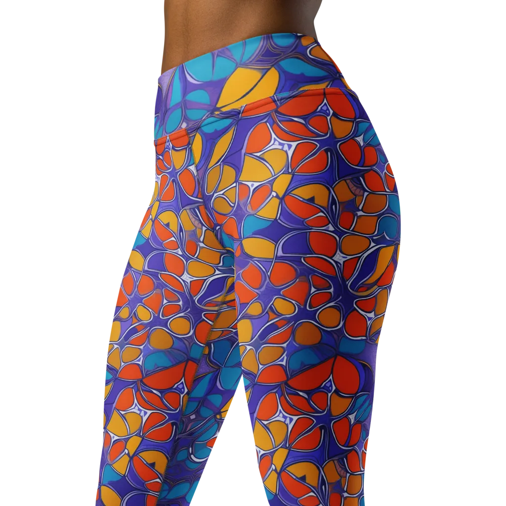 Neon Membrane on Yoga Leggings — Left Front