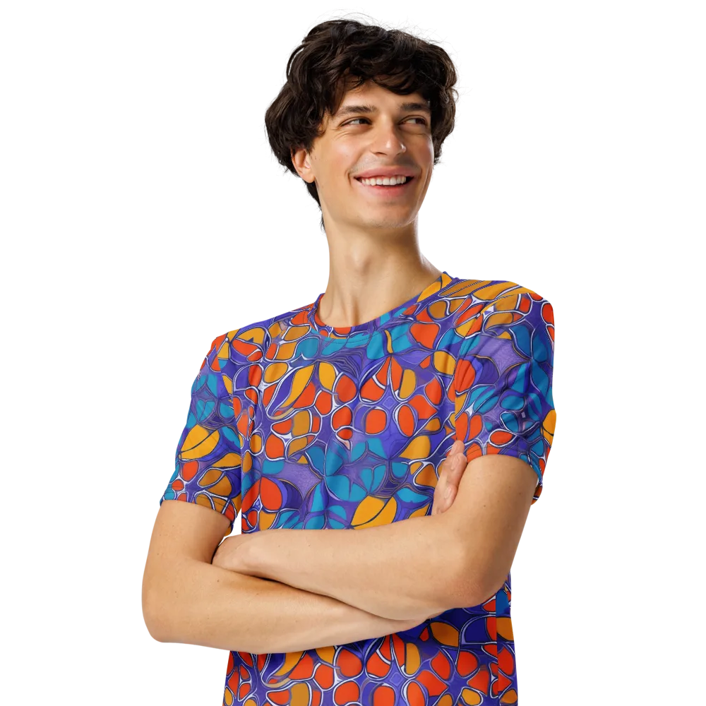Neon Membrane on Men's Crew Neck T-Shirt — Left Front