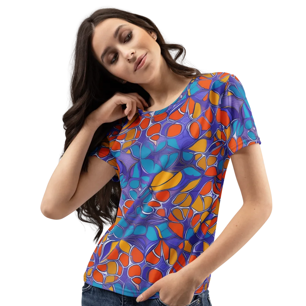 Neon Membrane on Women's Crew Neck T-Shirt — Left Front