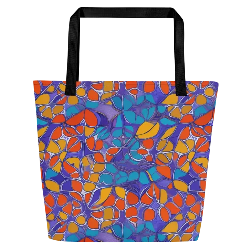 Neon Membrane on a Large Tote Bag W/ Pocket