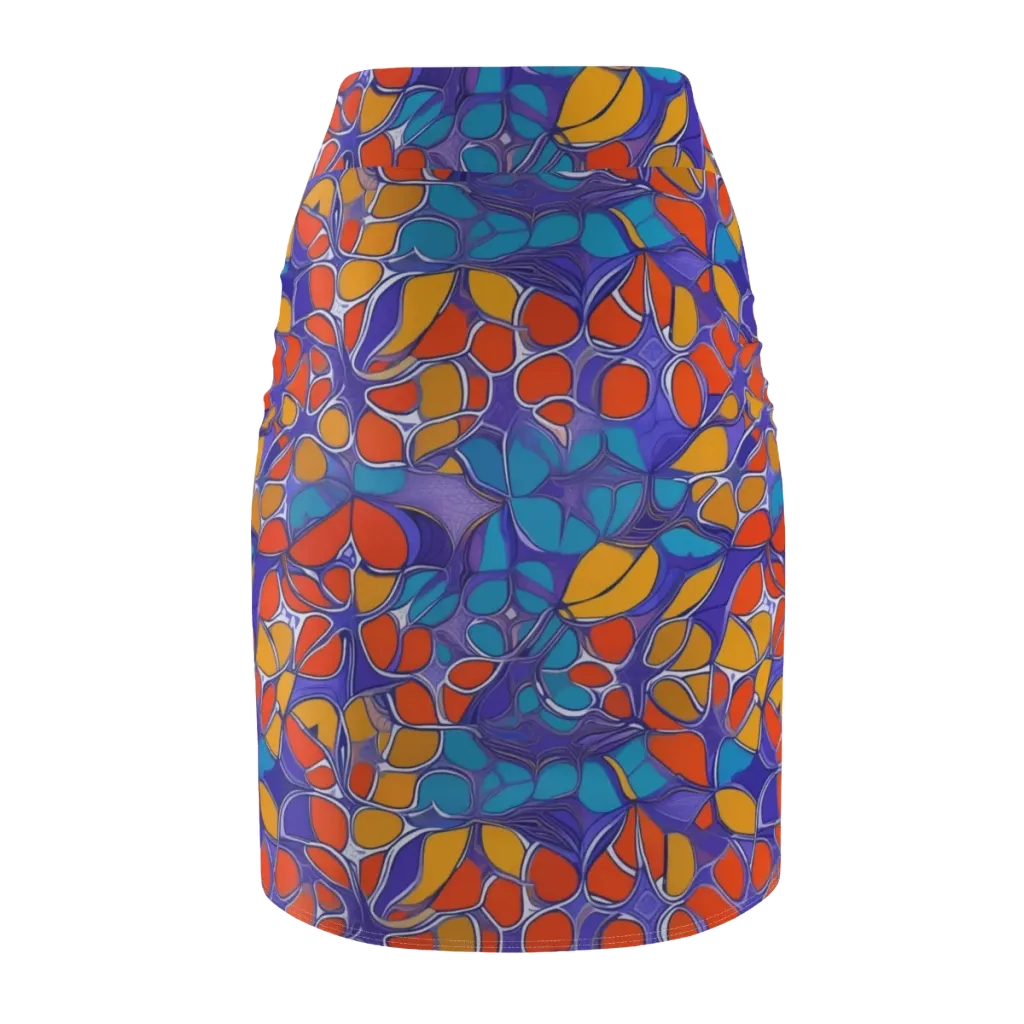 Neon Membrane on Pencil Skirt — Back