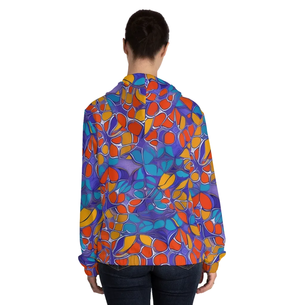 Neon Membrane on Women's Full-Zip Hoodie — Back On Person