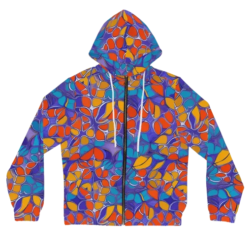 Neon Membrane on a Women's Full-Zip Hoodie