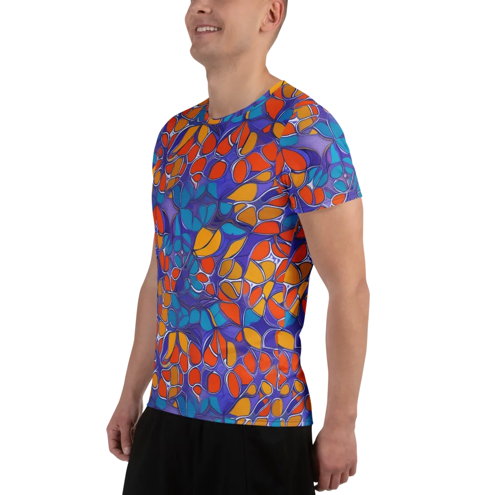 Neon Membrane on Men's Athletic T-Shirt — Left