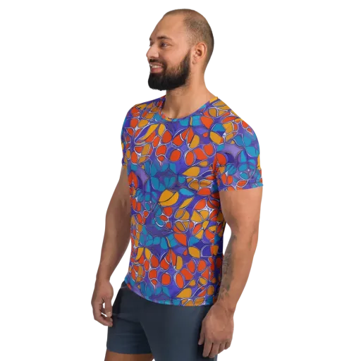 Neon Membrane on a Men's Athletic T-Shirt