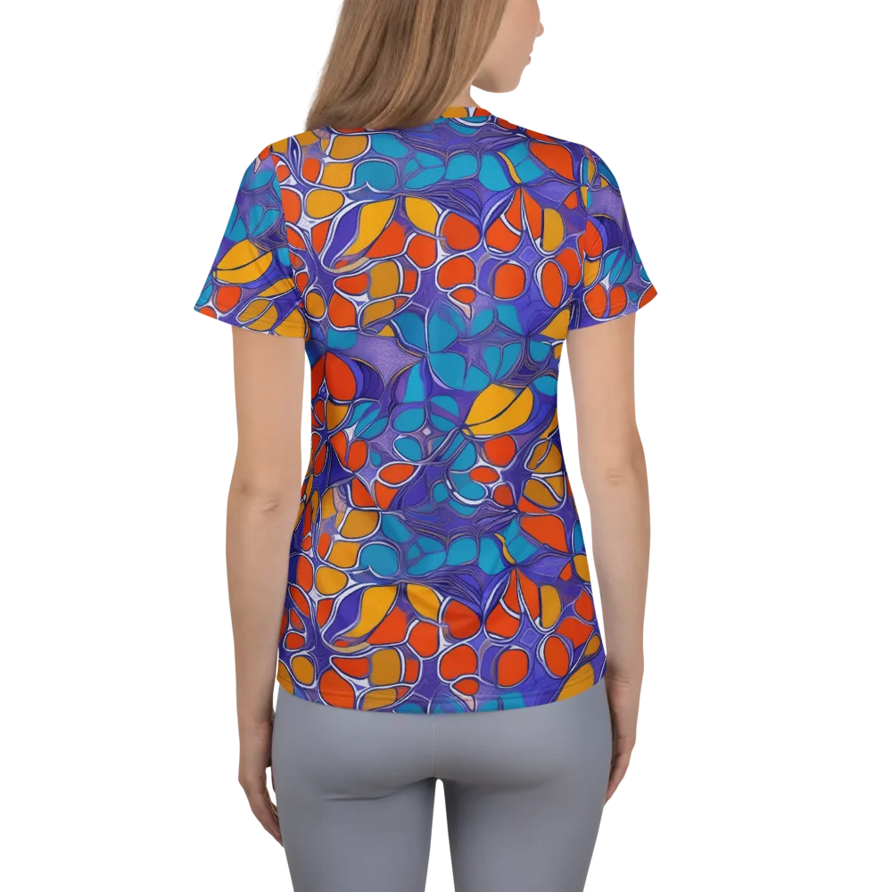 Neon Membrane on Women's Athletic T-Shirt — Back