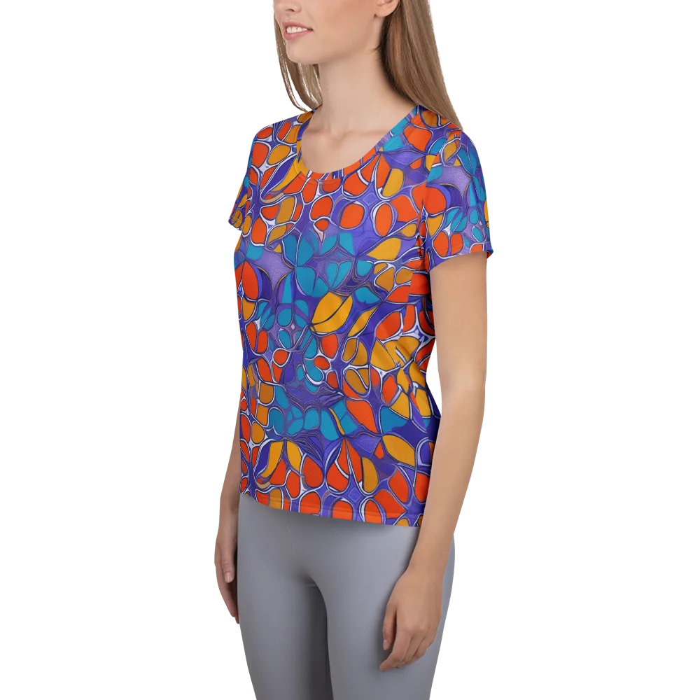 Neon Membrane on Women's Athletic T-Shirt — Left