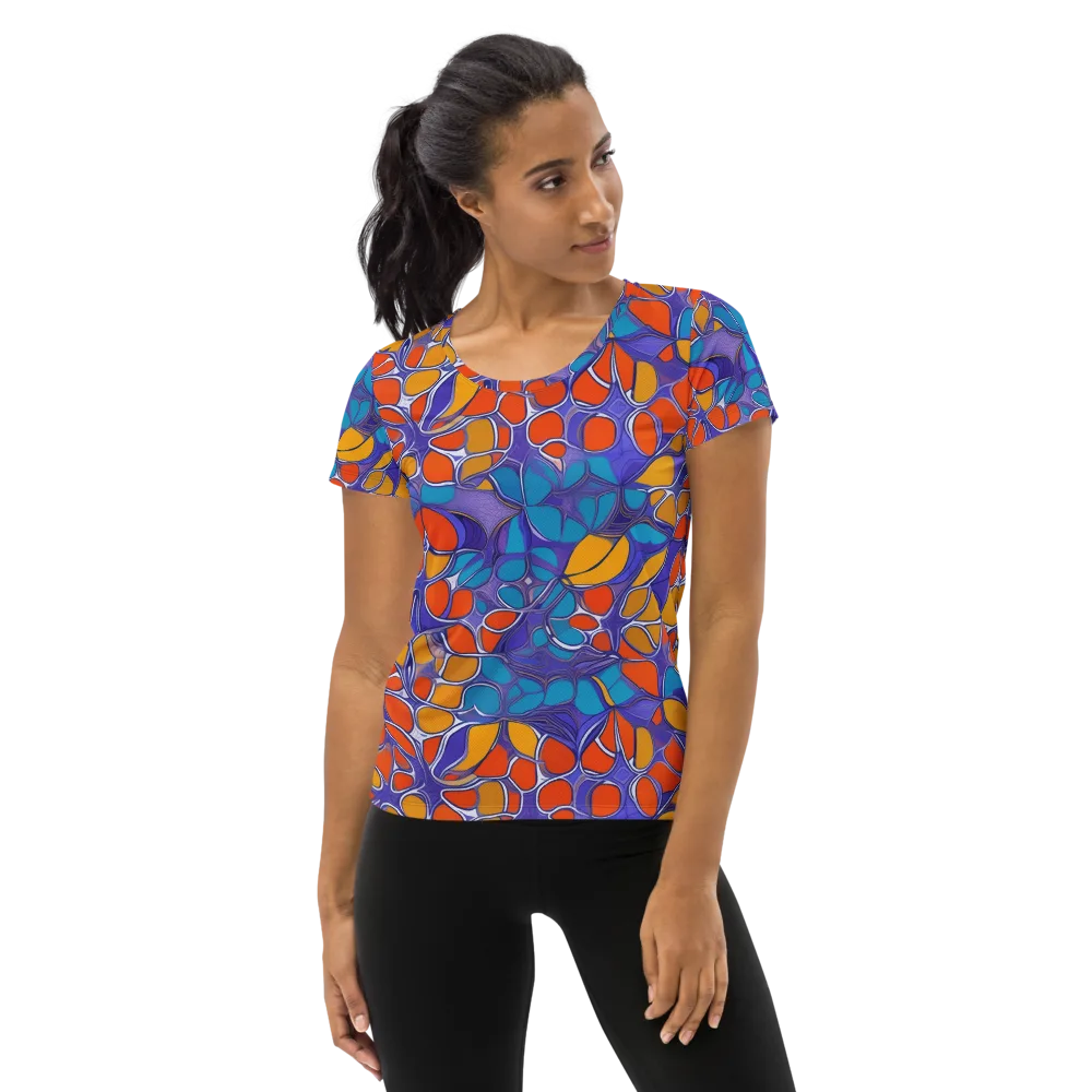 Neon Membrane on Women's Athletic T-Shirt — Front